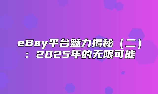eBay平台魅力揭秘二：2025年的无限可能