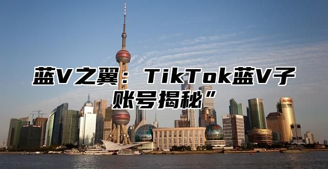 蓝V之翼：TikTok蓝V子账号揭秘”