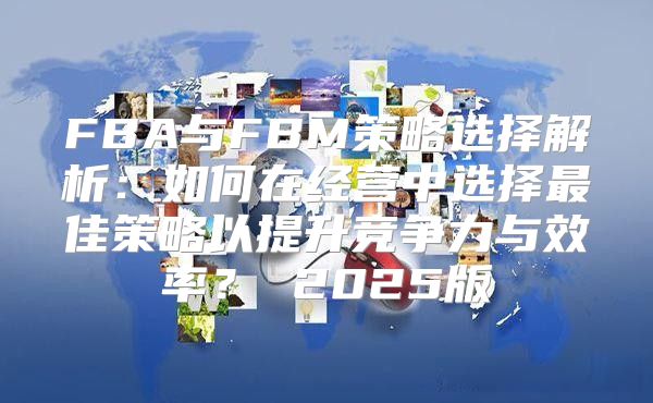 FBA与FBM策略选择解析：如何在经营中选择最佳策略以提升竞争力与效率？ 2025版