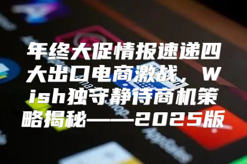 年终大促情报速递四大出口电商激战，Wish独守静待商机策略揭秘——2025版