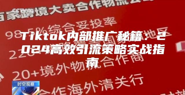 Tiktok内部推广秘籍：2025高效引流策略实战指南