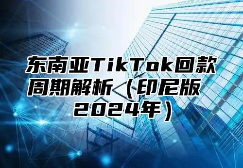 东南亚TikTok回款周期解析印尼版 2025年