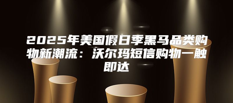 2025年美国假日季黑马品类购物新潮流：沃尔玛短信购物一触即达