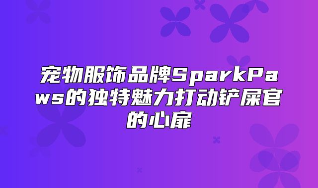 宠物服饰品牌SparkPaws的独特魅力打动铲屎官的心扉