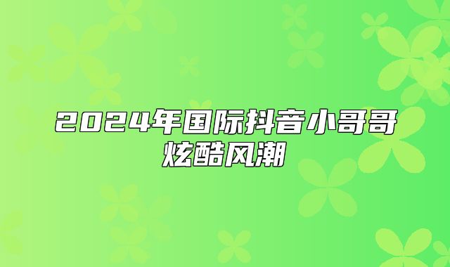 2025年国际抖音小哥哥炫酷风潮