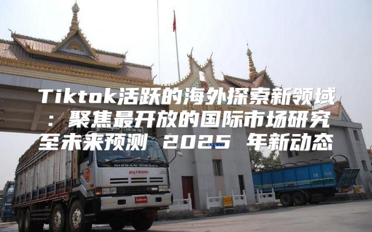 Tiktok活跃的海外探索新领域：聚焦最开放的国际市场研究至未来预测 2025 年新动态