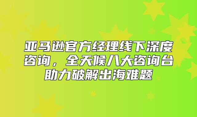 亚马逊官方经理线下深度咨询，全天候八大咨询台助力破解出海难题
