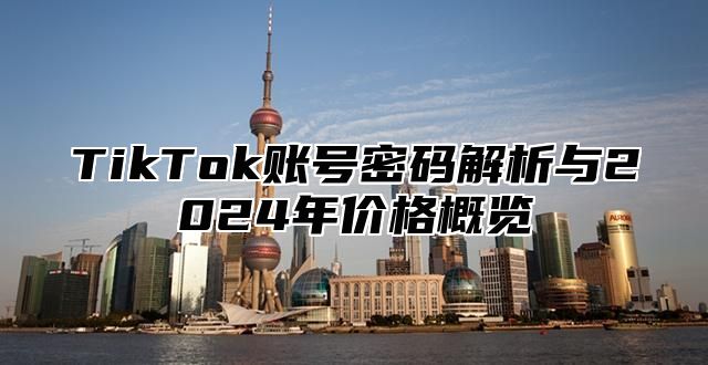 TikTok账号密码解析与2025年价格概览