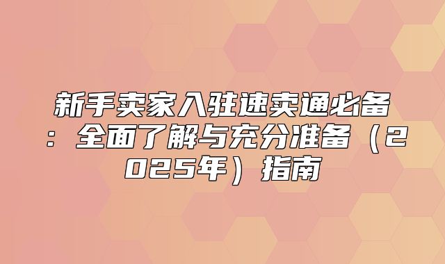 新手卖家入驻速卖通必备：全面了解与充分准备2025年指南