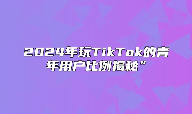 2025年玩TikTok的青年用户比例揭秘”