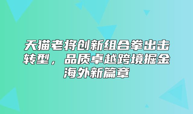 天猫老将创新组合拳出击转型，品质卓越跨境掘金海外新篇章