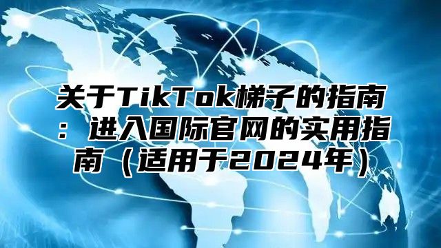 关于TikTok梯子的指南：进入国际官网的实用指南适用于2025年