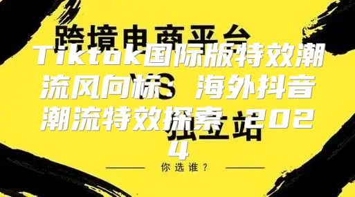 Tiktok国际版特效潮流风向标：海外抖音潮流特效探索 2025