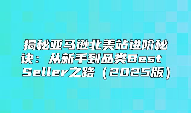 揭秘亚马逊北美站进阶秘诀：从新手到品类Best Seller之路2025版