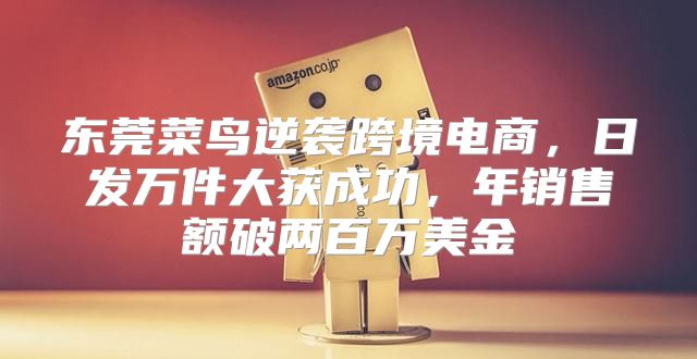 东莞菜鸟逆袭跨境电商，日发万件大获成功，年销售额破两百万美金
