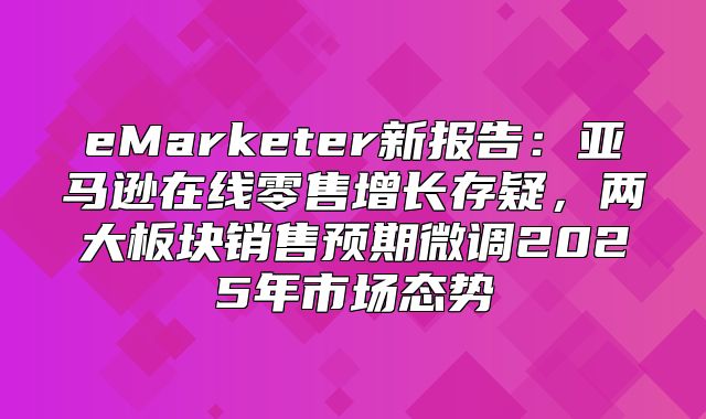 eMarketer新报告：亚马逊在线零售增长存疑，两大板块销售预期微调2025年市场态势