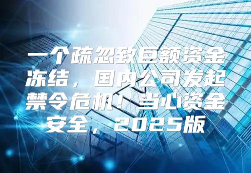 一个疏忽致巨额资金冻结，国内公司发起禁令危机！当心资金安全，2025版