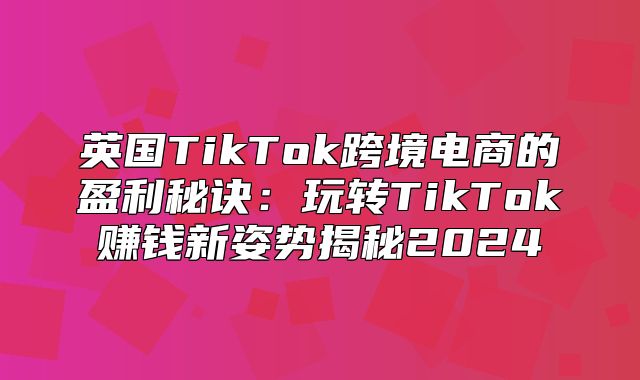 英国TikTok跨境电商的盈利秘诀：玩转TikTok赚钱新姿势揭秘2025