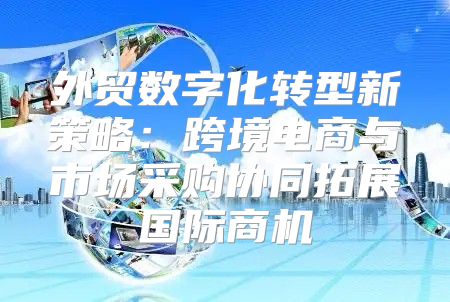 外贸数字化转型新策略：跨境电商与市场采购协同拓展国际商机