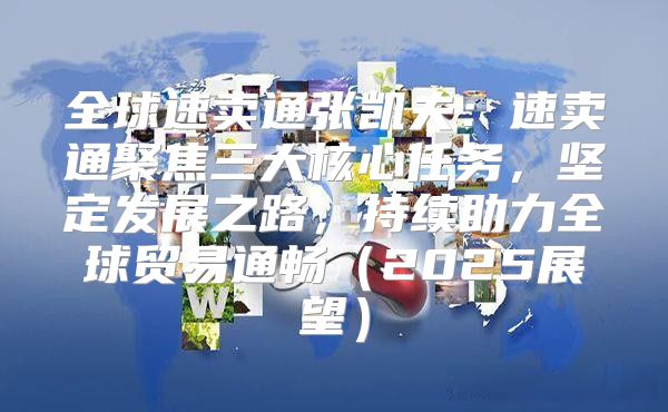 全球速卖通张凯夫：速卖通聚焦三大核心任务，坚定发展之路，持续助力全球贸易通畅2025展望