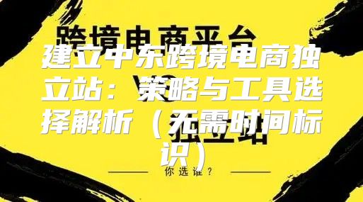 建立中东跨境电商独立站：策略与工具选择解析无需时间标识