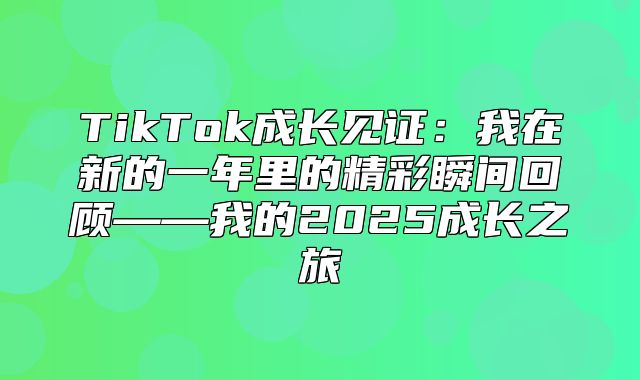 TikTok成长见证：我在新的一年里的精彩瞬间回顾——我的2025成长之旅