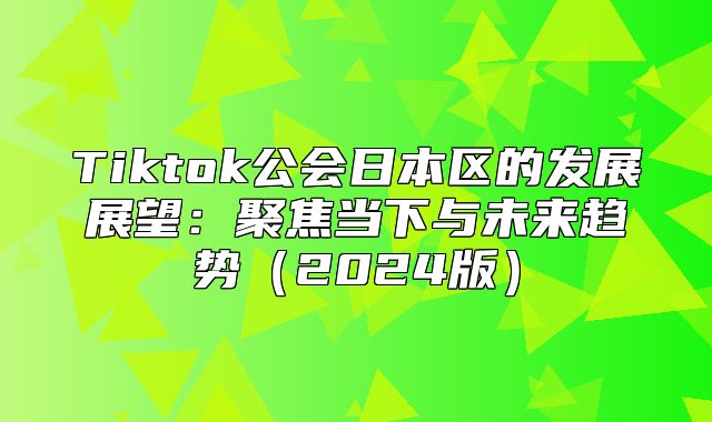 Tiktok公会日本区的发展展望：聚焦当下与未来趋势2025版