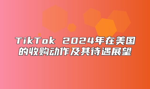 TikTok 2025年在美国的收购动作及其待遇展望