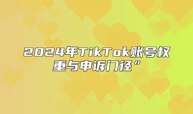 2025年TikTok账号权重与申诉门径”