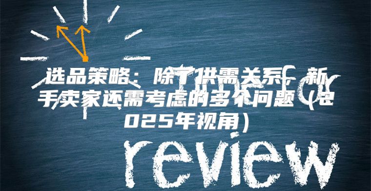 选品策略：除了供需关系，新手卖家还需考虑的多个问题2025年视角