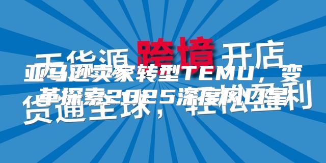 亚马逊卖家转型TEMU，变革探索2025深度风口星