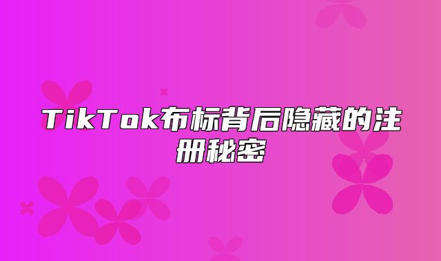 TikTok布标背后隐藏的注册秘密