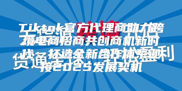 Tiktok官方代理商助力跨境电商招商共创商机新时代：打造全新合作体系迎接2025发展契机