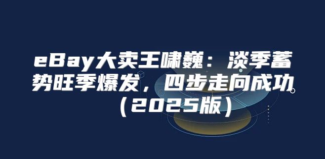 eBay大卖王啸巍：淡季蓄势旺季爆发，四步走向成功2025版
