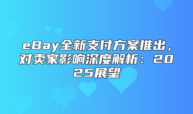 eBay全新支付方案推出，对卖家影响深度解析：2025展望