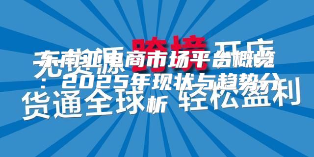 东南亚电商市场平台概览：2025年现状与趋势分析