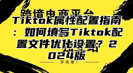 Tiktok属性配置指南：如何填写Tiktok配置文件优化设置？2025版