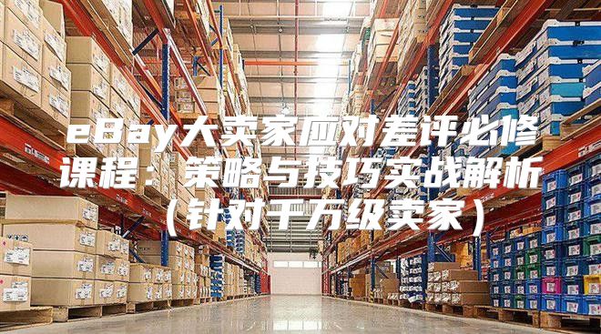 eBay大卖家应对差评必修课程：策略与技巧实战解析针对千万级卖家