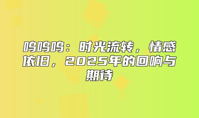 呜呜呜：时光流转，情感依旧，2025年的回响与期待