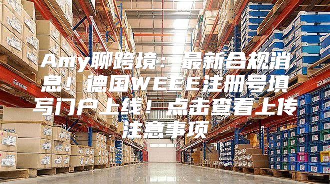 Amy聊跨境：最新合规消息！德国WEEE注册号填写门户上线！点击查看上传注意事项