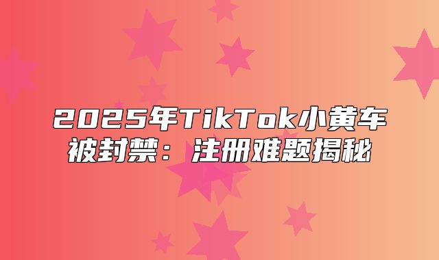2025年TikTok小黄车被封禁：注册难题揭秘