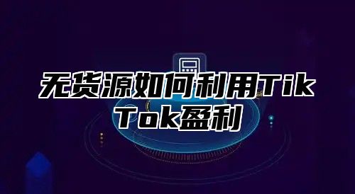 无货源如何利用TikTok盈利