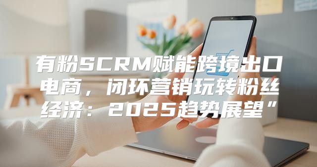 有粉SCRM赋能跨境出口电商，闭环营销玩转粉丝经济：2025趋势展望”