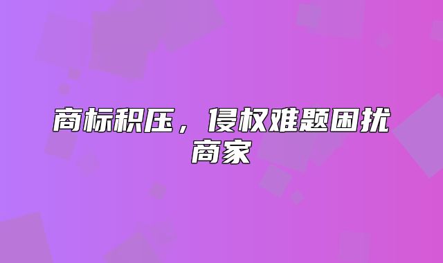 商标积压，侵权难题困扰商家