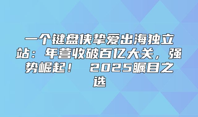一个键盘侠挚爱出海独立站：年营收破百亿大关，强势崛起！ 2025瞩目之选