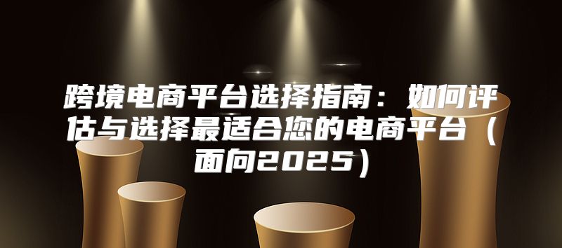 跨境电商平台选择指南：如何评估与选择最适合您的电商平台面向2025
