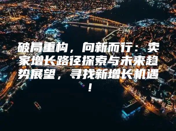 破局重构，向新而行：卖家增长路径探索与未来趋势展望，寻找新增长机遇！