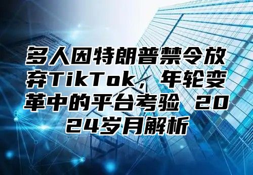 多人因特朗普禁令放弃TikTok，年轮变革中的平台考验 2025岁月解析