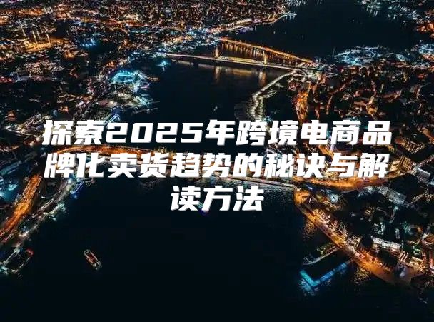 探索2025年跨境电商品牌化卖货趋势的秘诀与解读方法