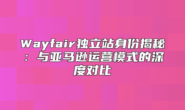 Wayfair独立站身份揭秘：与亚马逊运营模式的深度对比